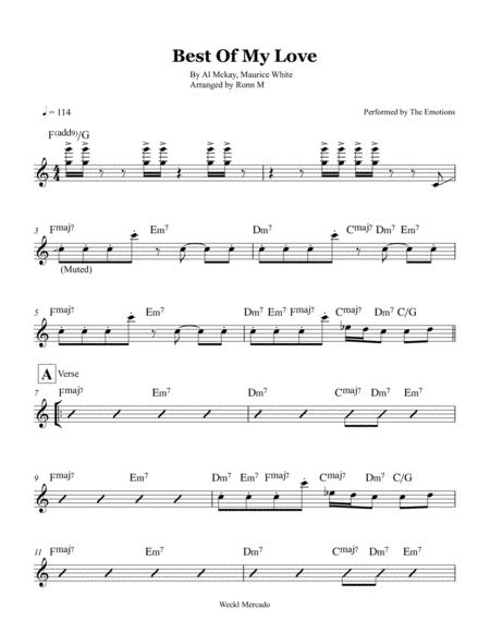 Best Of My Love Lead Sheet Performed By The Emotions Sheet Music