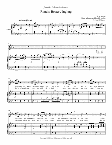 Free Sheet Music Bester Jngling Original Key