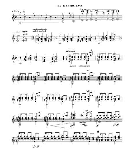 Beths Emotions Sheet Music