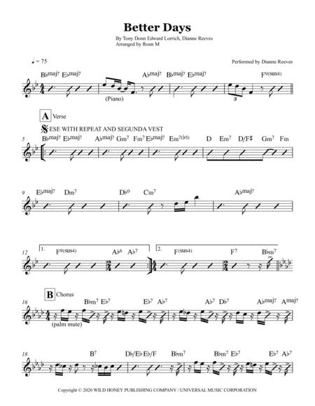 Better Days Lead Sheet Performed By Dianne Reeves Sheet Music