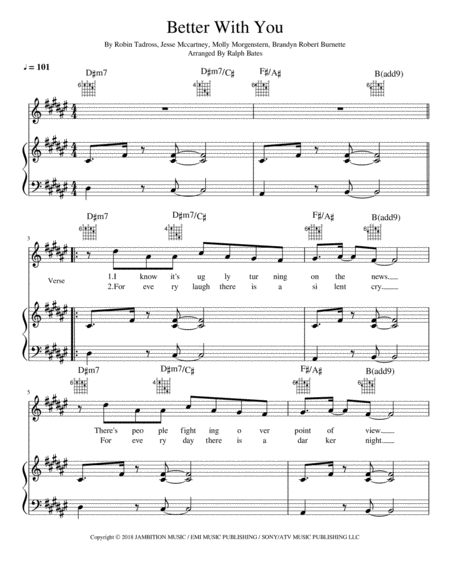 Free Sheet Music Better With You