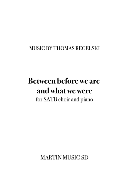 Between Before We Are And What We Were Sheet Music