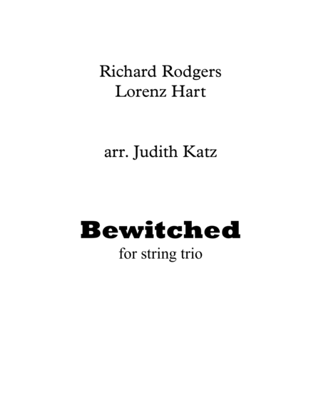 Bewitched For String Trio Sheet Music