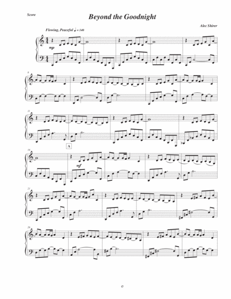 Free Sheet Music Beyond The Goodnight