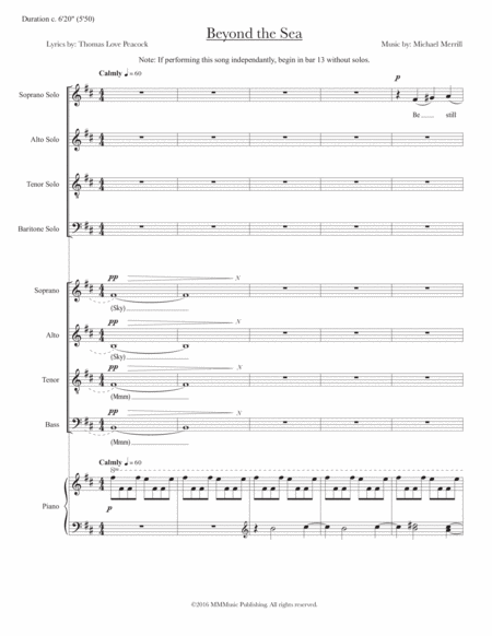 Beyond The Sea From Mariner Songs Sheet Music