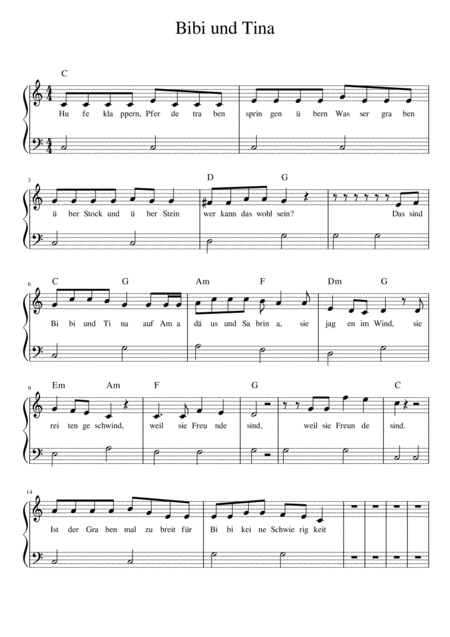 Bibi Tina Der Film Scoremusik Sheet Music