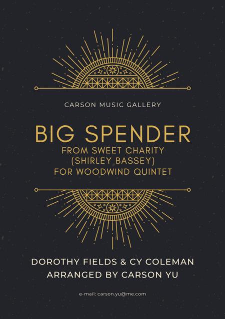 Big Spender Shirley Bassey From Sweet Charity For Woodwind Quintet Sheet Music
