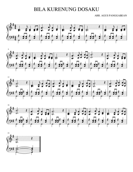 Bila Kurenung Dosaku Sheet Music