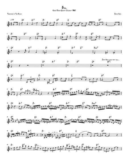 Bill Kenny Dorham Transcription Bb Sheet Music