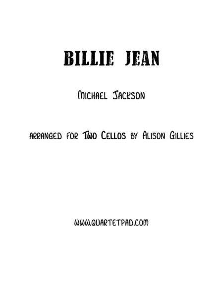 Billie Jean Cello Duet Sheet Music