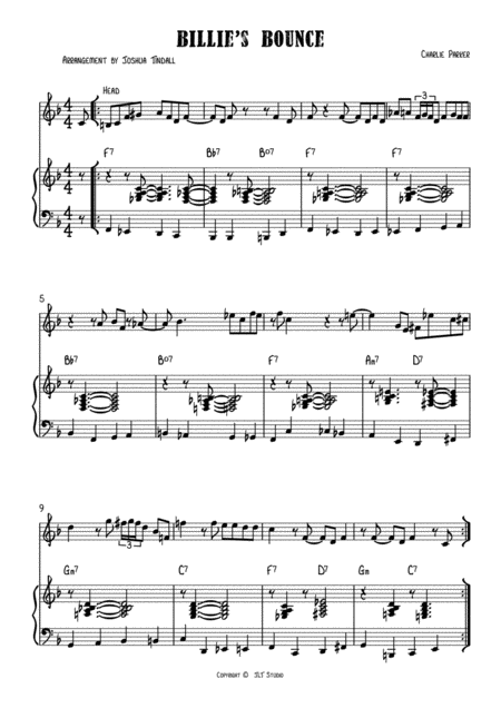 Free Sheet Music Billies Bounce Duet