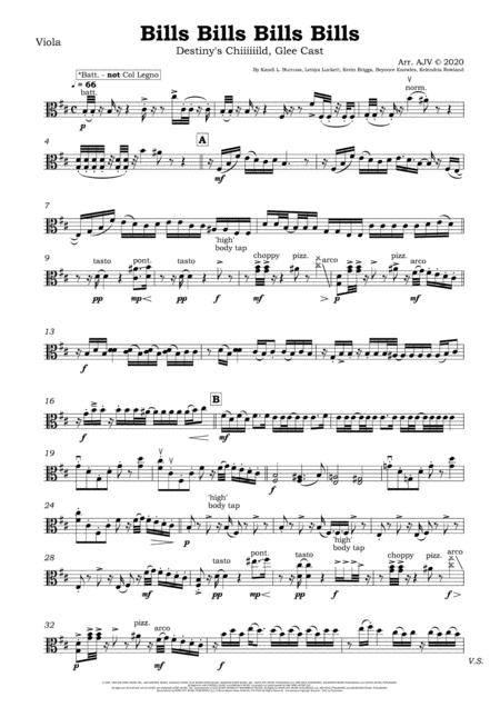 Free Sheet Music Bills Bills Bills For String Quartet