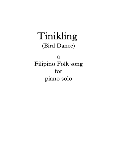 Bird Like Dance Tinikling Sheet Music