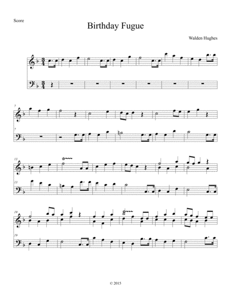 Birthday Fugue Piano Solo Sheet Music