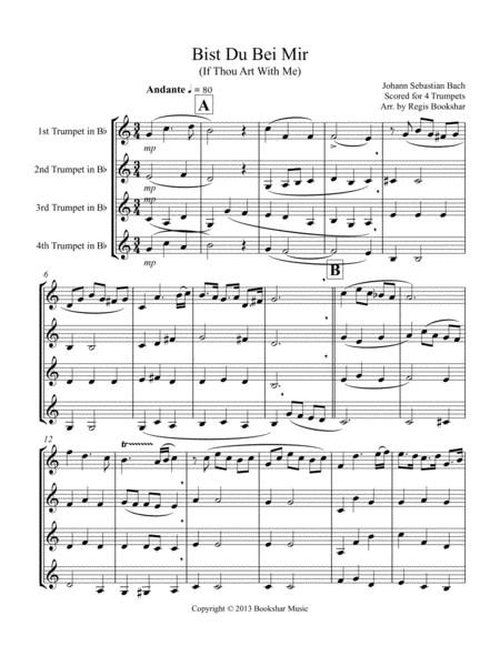 Bist Du Bei Mir 4 Trumpets Sheet Music