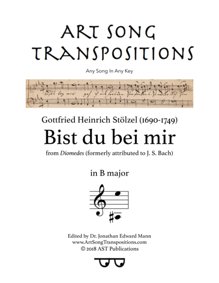 Bist Du Bei Mir B Major Sheet Music