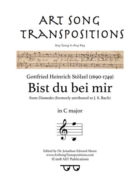 Bist Du Bei Mir C Major Sheet Music