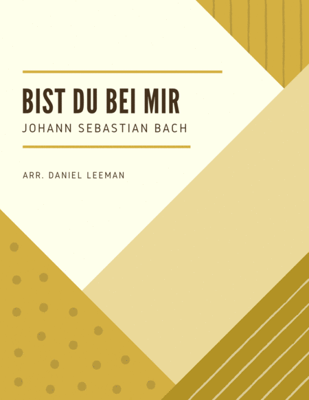 Bist Du Bei Mir For Alto Saxophone Piano Sheet Music