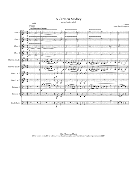 Free Sheet Music Bizet A Carmen Medley Symphonic Wind