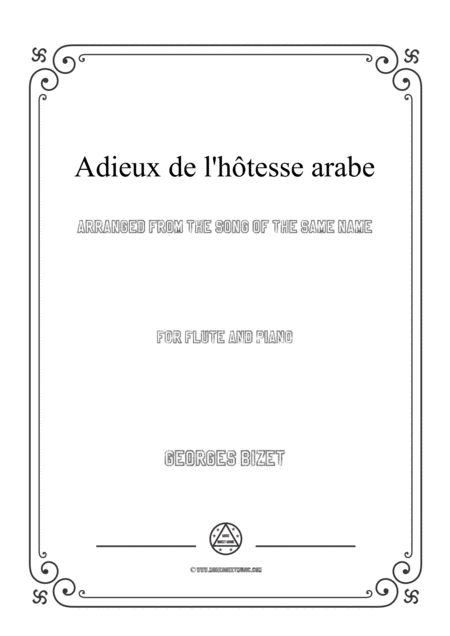 Bizet Adieux De L Htesse Arabe For Flute And Piano Sheet Music