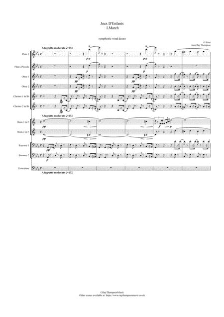 Bizet Jeux D Enfants Children Games I March Trompette Et Tambour Symphonic Wind Sheet Music