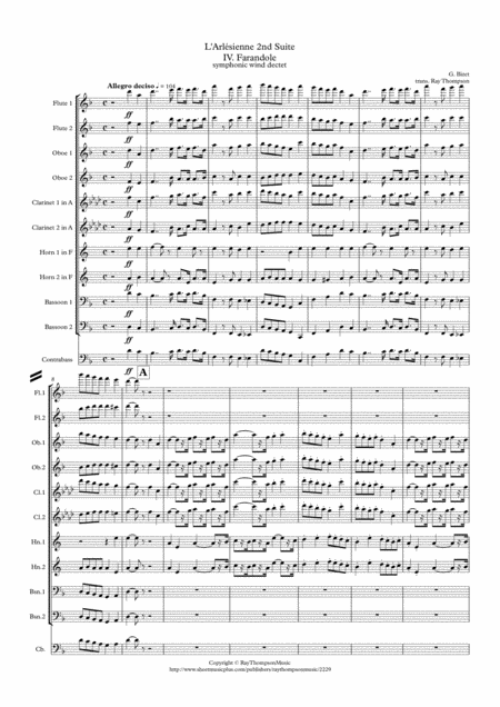 Bizet L Arlsienne 2nd Suite Iv Farandole Symphonic Wind Sheet Music