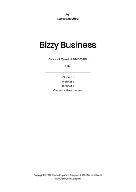 Free Sheet Music Bizzy Business Clarinet Quartet