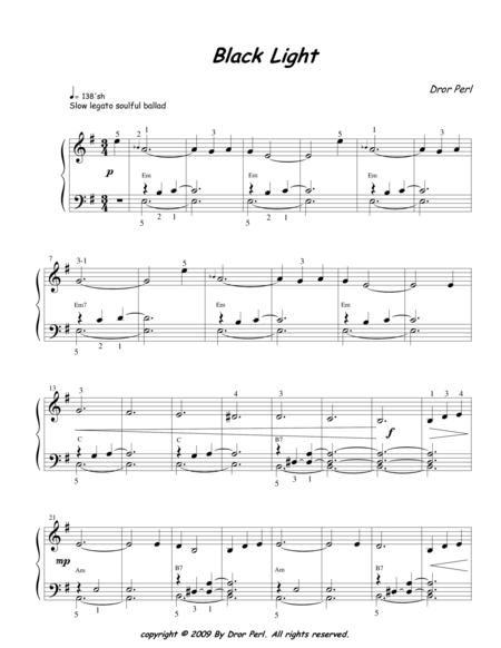 Free Sheet Music Black Light