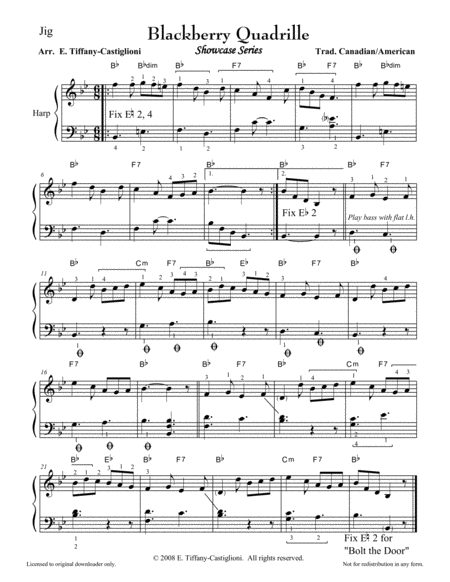 Blackberry Quadrille Bolt The Door Sheet Music