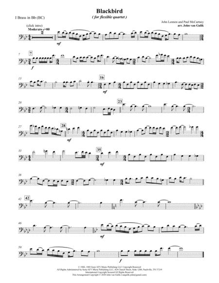 Free Sheet Music Blackbird For Brass Quartet