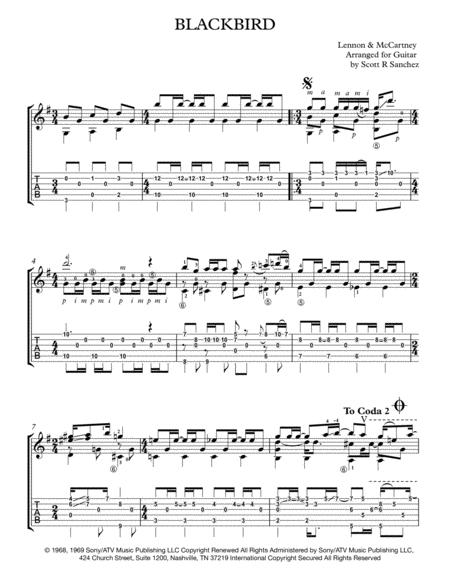 Blackbird Tab And Notation Sheet Music