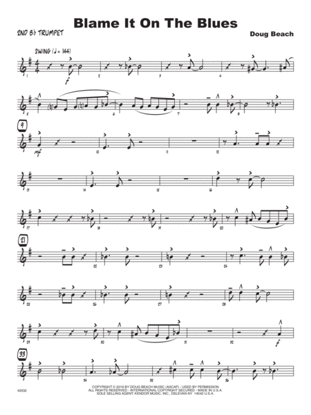 Free Sheet Music Blame It On The Blues 2nd Bb Trumpet