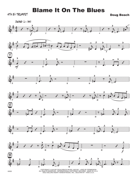 Blame It On The Blues 4th Bb Trumpet Sheet Music