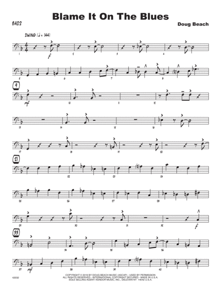 Blame It On The Blues Bass Sheet Music
