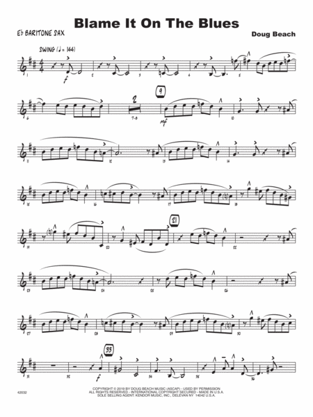 Blame It On The Blues Eb Baritone Saxophone Sheet Music