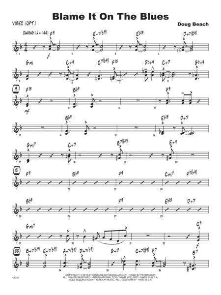 Free Sheet Music Blame It On The Blues Vibes