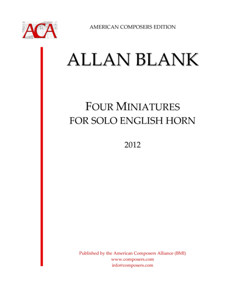Free Sheet Music Blank Four Miniatures For English Horn