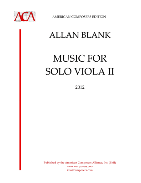 Blank Music For Solo Viola Ii Sheet Music