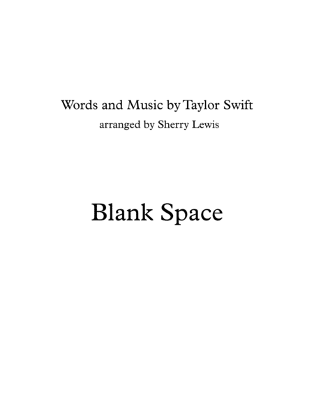 Blank Space String Quartet For String Quartet Sheet Music