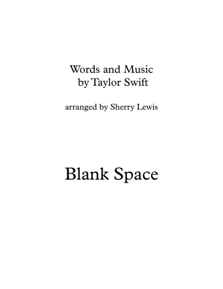 Blank Space Violin Solo For Solo Violin Sheet Music