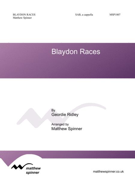 Blaydon Races Geordie Ridley Sab A Cappella Sheet Music