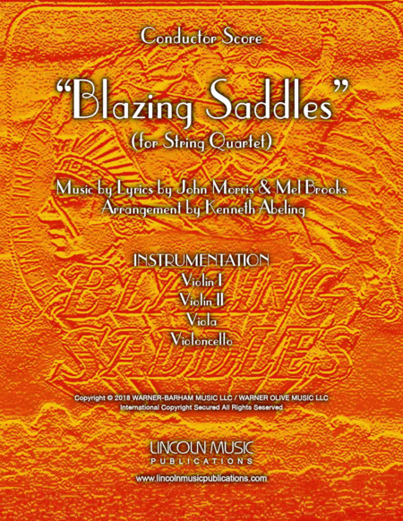 Blazing Saddles Movie Theme For String Quartet Sheet Music