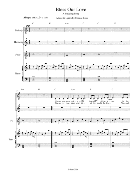 Free Sheet Music Bless Our Love Wedding Vocal Duet And Piano With Optional Instruments