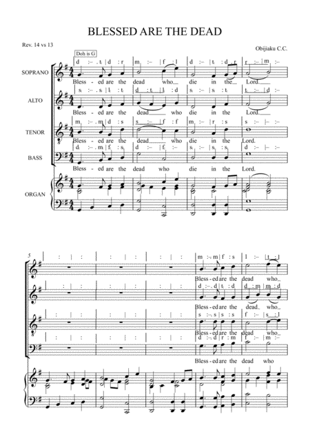 Free Sheet Music Blessed Are The Dead