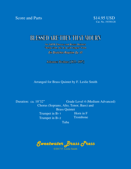 Free Sheet Music Blessed Are They That Mourn For Satb Chorus And Brass Quintet