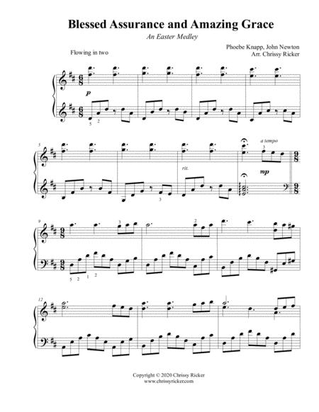 Blessed Assurance And Amazing Grace Medley For Late Intermediate Piano Sheet Music