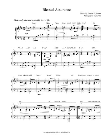 Blessed Assurance Hymn Arrangement For Advanced Solo Piano Sheet Music