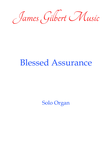 Blessed Assurance Or085 Sheet Music