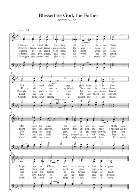 Free Sheet Music Blessed Be God The Father
