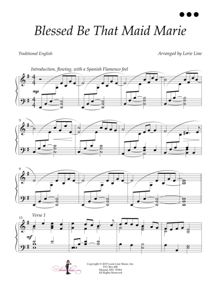 Blessed Be That Maid Marie Sheet Music